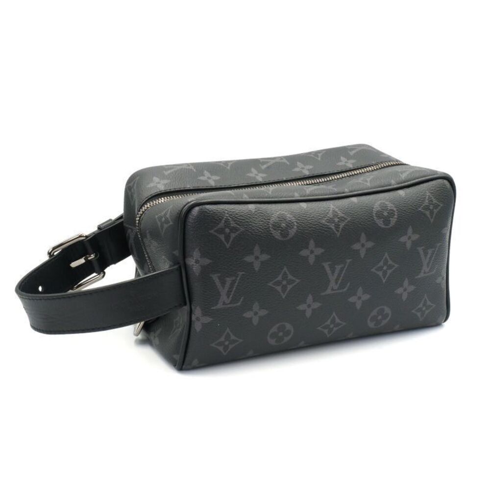 Louis Vuitton Locker Dopp Monogram Pouch Bag 2Way Shoulder Canvas Eclipse Black